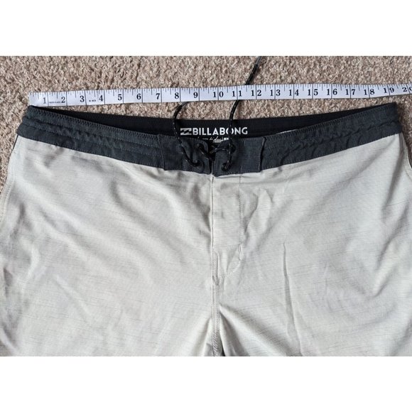 BILLABONG Swim Lo Tides Board Shorts Trunks Gray Striped Drawstring sz 38 - Picture 10 of 11